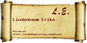 Lindenbaum Erika névjegykártya
